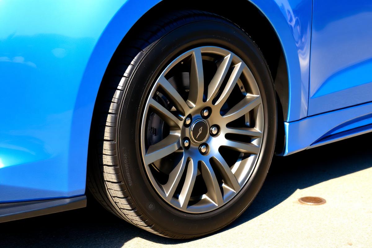 Alloy wheel before and after cleaning and tyre dressing — after